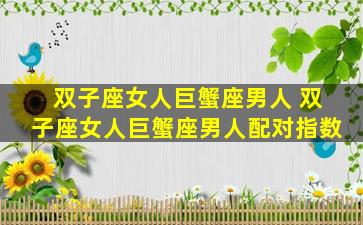 双子座女人巨蟹座男人 双子座女人巨蟹座男人配对指数